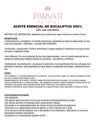 Aceite Esencial De Eucaliptus Globulus 30ml Al 50% 1