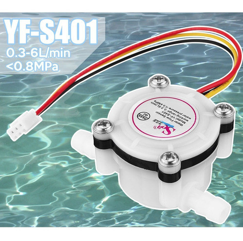 Sensor Medidor De Caudal Caudalimetro 0.8 Mpa Agua Yf-s401 1