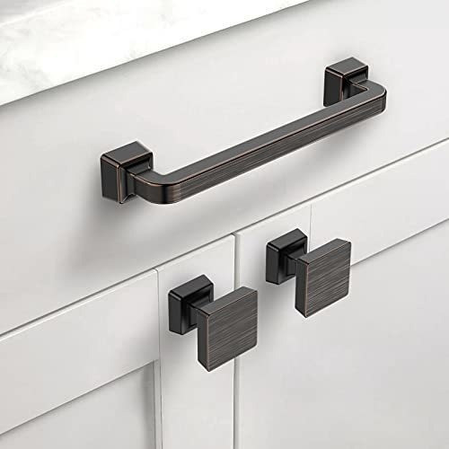 Tirador De Mueble/cuadrado/bronce Frotado/5e/agujeros/10u 1
