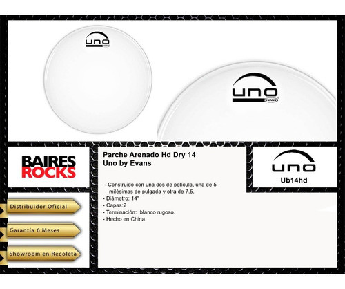 Parche Uno By Evans Arenado Hd Dry Capa Doble 14 1