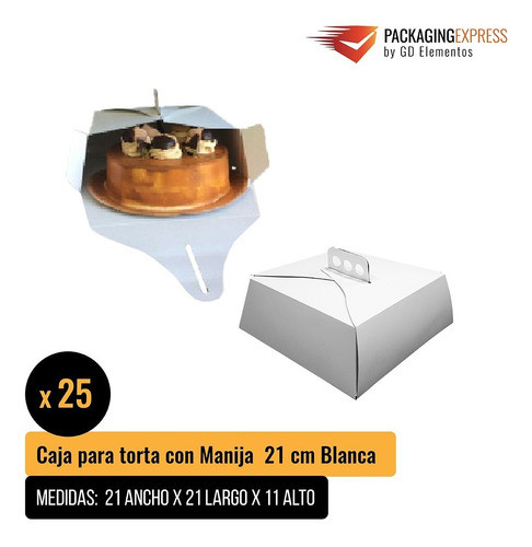 Cajas Para Tortas Chicas Tartas  21x21x11  Pack X 25 U 1