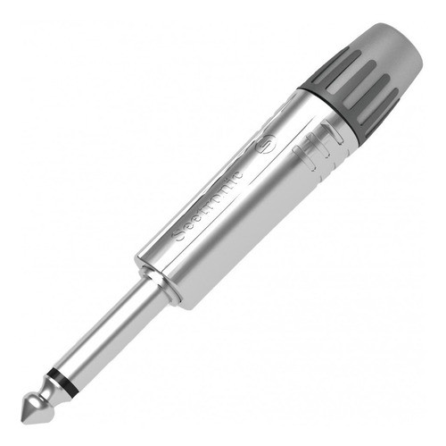 Jack Plug Mono Plateado Seetronic 6.35mm Paquete De 10 1