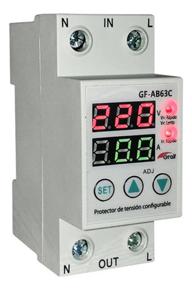 Protector De Tension Voltimetro Y Amperimetro 63a Gf-ab63c 0