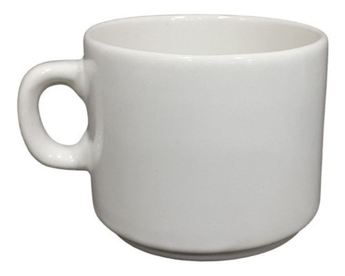 Set X6 Tazas Desayuno Porcelana Blanca Gastronomica 0