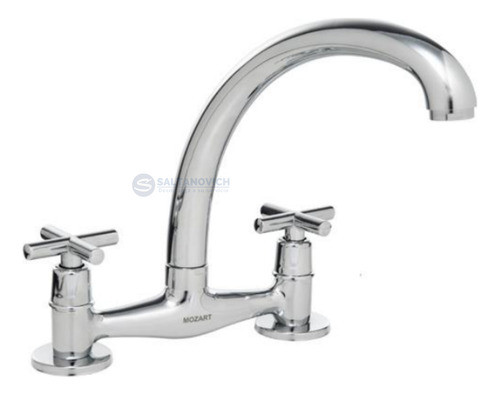 Grifería Cocina Mesada Mozart Pico J Grueso Fundido Cromo 1