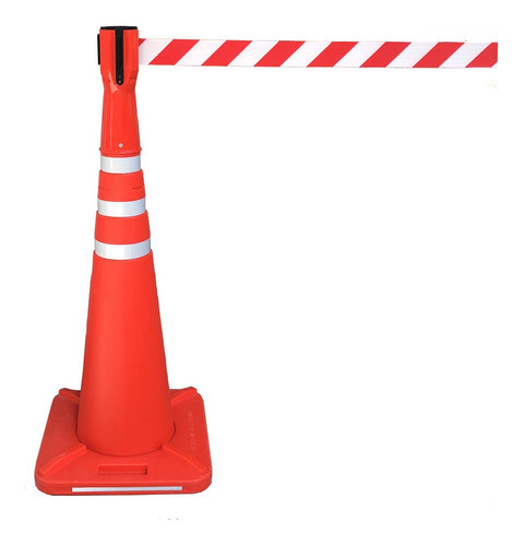 Poste Cono Organizador Cinta Retractil 3 Mts 89cm Reflectivo 0
