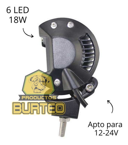 2 Faro Led 18w 6 Led Luz Focalizada Spot 9cm 1