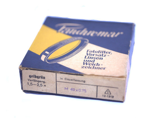 Filtro Amarillo Verdoso 49 Mm Alemán Vintage 1