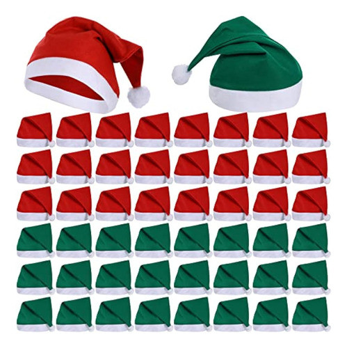 Vicenpal 50 Sombreros De Papá Noel A Granel, 0
