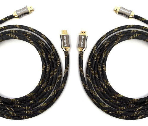 Qualgear 6 Pies - Paquete De 2 Cables Hdmi Premium Certified 1