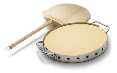 Piedra De Pizza Con Base De Acero Inoxidable  Con Pala Pizze 1