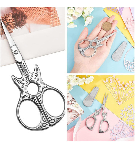 Fzlmyangndqz Tijeras Bordado Tijeras Guitarra Vintage Papel 1