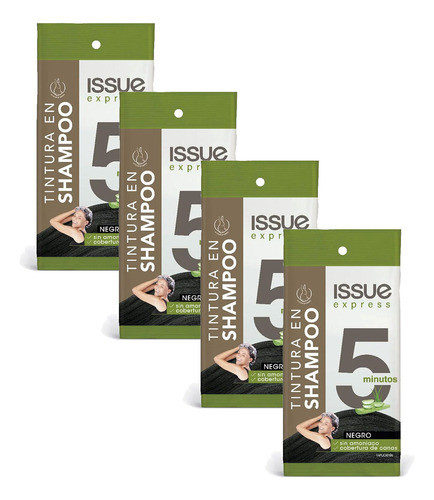 Pack Tintura En Shampoo Issue Express 5 Minutos Negro 0