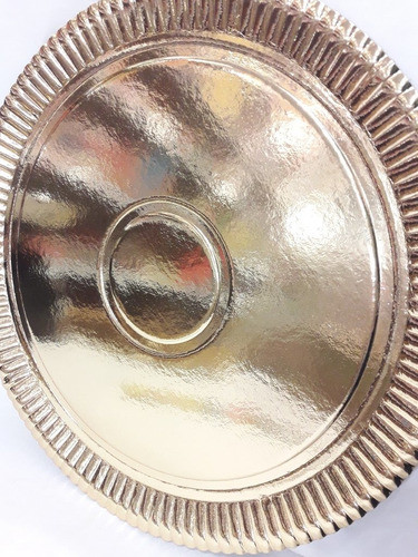 Bandeja Redonda Carton Dorada 35cm N°7 0