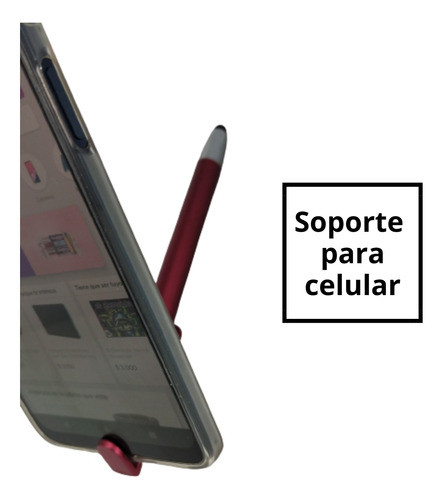 Bolígrafo Touch Y Apoya Celular 3 En 1 Rojo Pack X25u 1