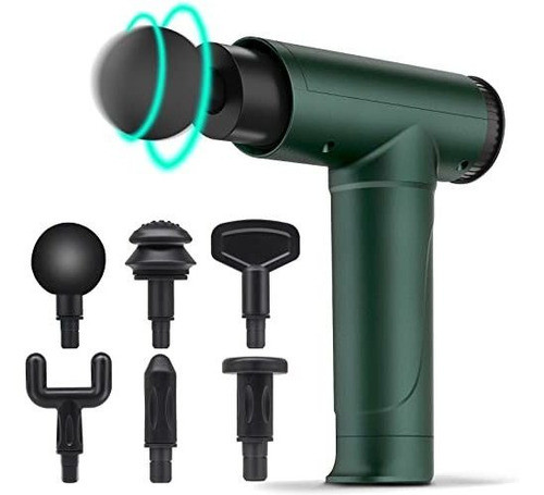 Pistola Masaje Vibración Tejido Profundo Silencioso Verde 0