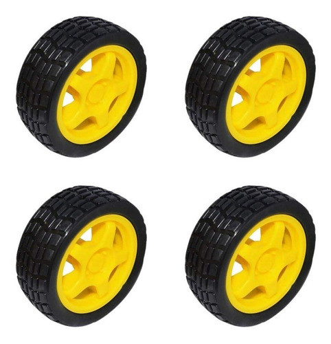 4x Rueda Para Motor Con Encastre Robotica Rover Arduino 0