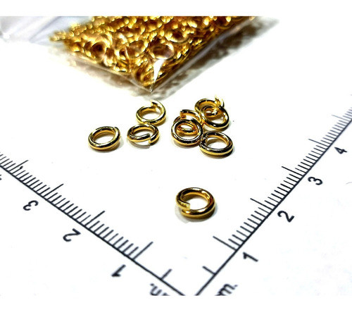 Argolla Dorada 0,9mm X 6mm X 400 Unidades Fornituras Insumos 1