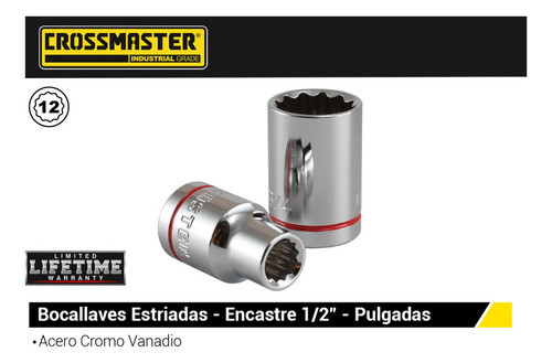 Bocallave Estriada 7/8'' Encastre 1/2'' Crossmaster 1