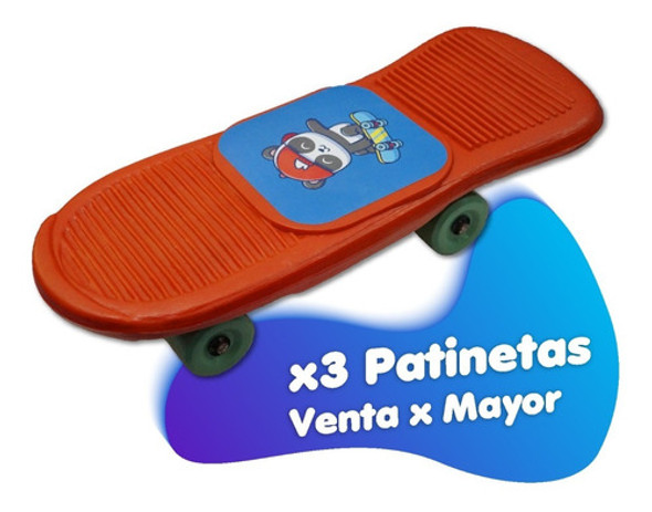 Patineta Skate Para Niños Infantil (x3) Super Resistente 0