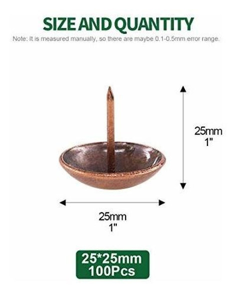 Tachas P/ Tapiceria 1 25x25mm/ X 100u./oro Rosa/cobre Rojo 1