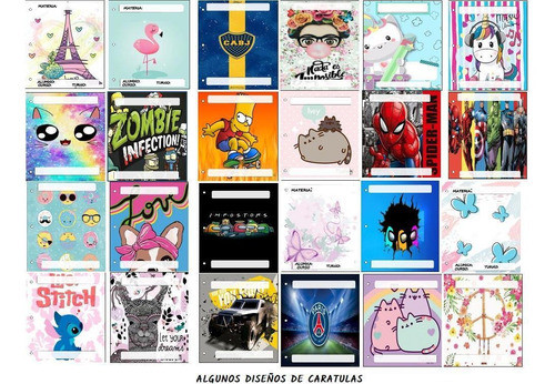 Caratulas Escolares Personalizadas X 6 Unidades 0
