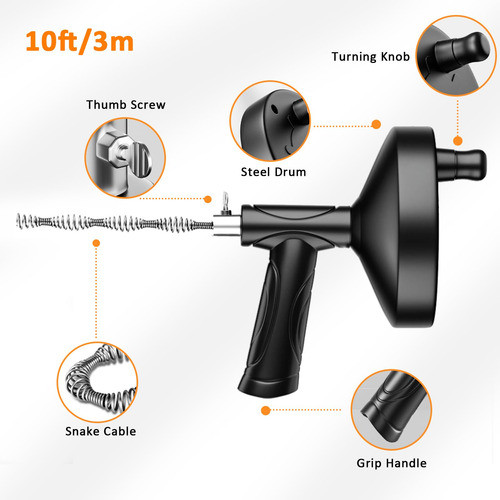Cinta Destapa Cañeria Caños Resorte Acero Cable 3 Metros 1