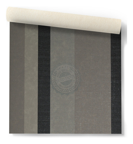 Papel Vinílico Rayas Beige/visón Negro Wallcovering 7298/3 0