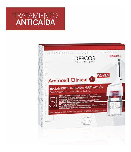 Dercos Aminexil Clinical 5 Vichy Mujer 12 Ampollas 0