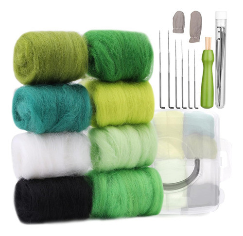 Lana De Nailon Para Telar En 8 Colores Con Aguja Verde 0