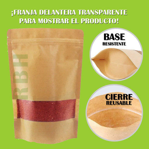 Bolsa Doypack Original Kraft Marron Con Ventana 11x16 X10u 1