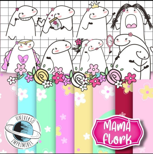 Kit Imprimible Flork Cliparts Imagenes Papeles Deformitos 1