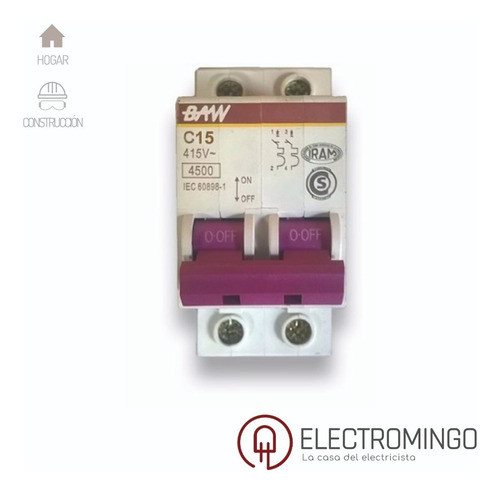 Llave Térmica Bipolar 10a 2x10 Baw Electromingo 1