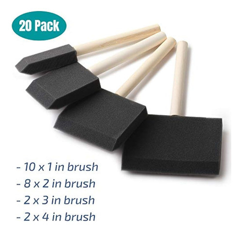 Bates- Pinceles De Espuma Para Pintar, Varios Tamaños, 20 Pi 1