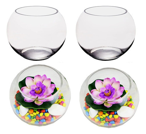 Youeon 4 Pack 6 Pulgadas Jarrón De Vidrio De Tazón De Burbuj 0