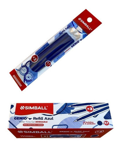Repuesto Roller Simball Genio Azul  Flow  X 3  2 Unidades 0