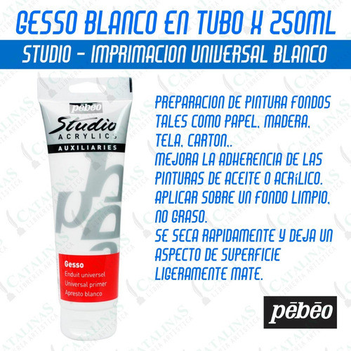 Gesso Studio Blanco Pebeo En Pomo X 250ml Microcentro 1