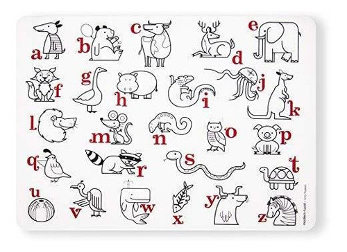 Minitwist Kids Silicona Colorante Mantel, Alfabeto Animales. 0