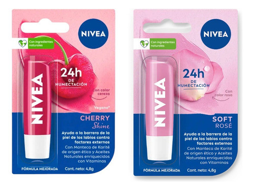 Nivea Protector Labial Cereza Cherry + Labello Soft Rose 0