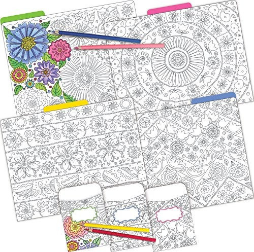 Barker Creek Folder Pocket Set Color Me! In My Garden 0