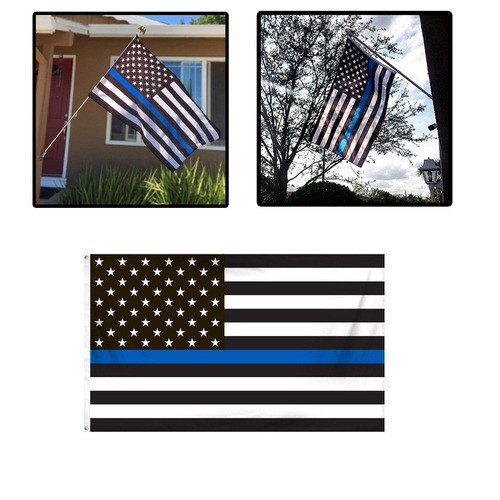 Aplicación De La Ley De La Bandera De Delgada Línea Azul Ban 0