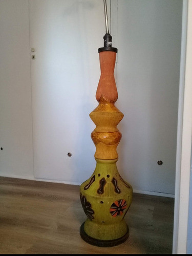 Lámpara De Pie Retro Y Cerámica Calada,electridad P/reparar 1