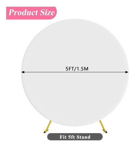 Funda De Telón De Fondo Redonda Putros, Poliéster Blanco, Ar 1