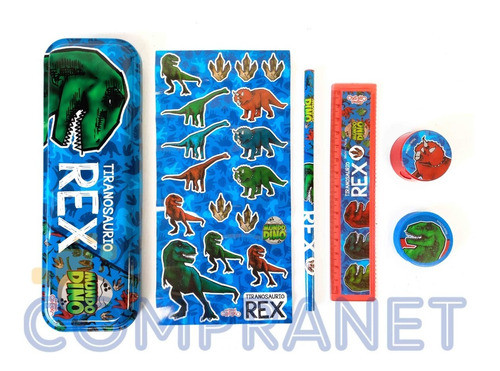 Set De Arte Con Cartuchera, 6pz Dino Cresko Personajes 12053 1