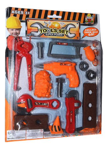 Set Herramientas Super Power Juguete Niños Martillo Pinza 0