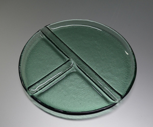 Plato De Vidrio Verde Para Control De Comida Nutricionista 1