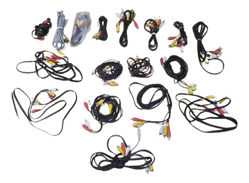 Lote 17 Cables Rca De Audio Y Video: Blanco, Rojo Y Amarillo 0