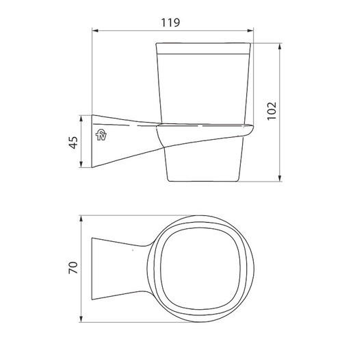 Porta Cepillos Fv Vaso Accesorios Baño Epuyen 0169/l2 Cromo 1