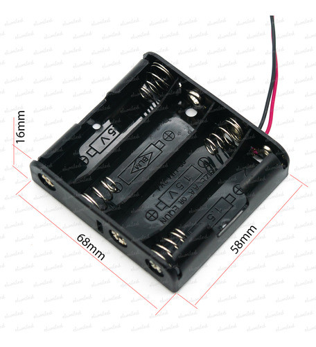 6 Portapilas 4 Aa Doble Ax4 Con Cable 15cm (58x68x16mm) 1