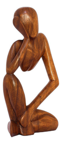 Estatua De Escultura Abstracta De Madera Hecha A Mano De 11. 1